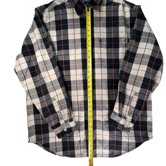 Ralph Lauren Polo Jeans Co XL Plaid Button-Up Shirt XL Long Sleeve Black Orange - Picture 10 of 12